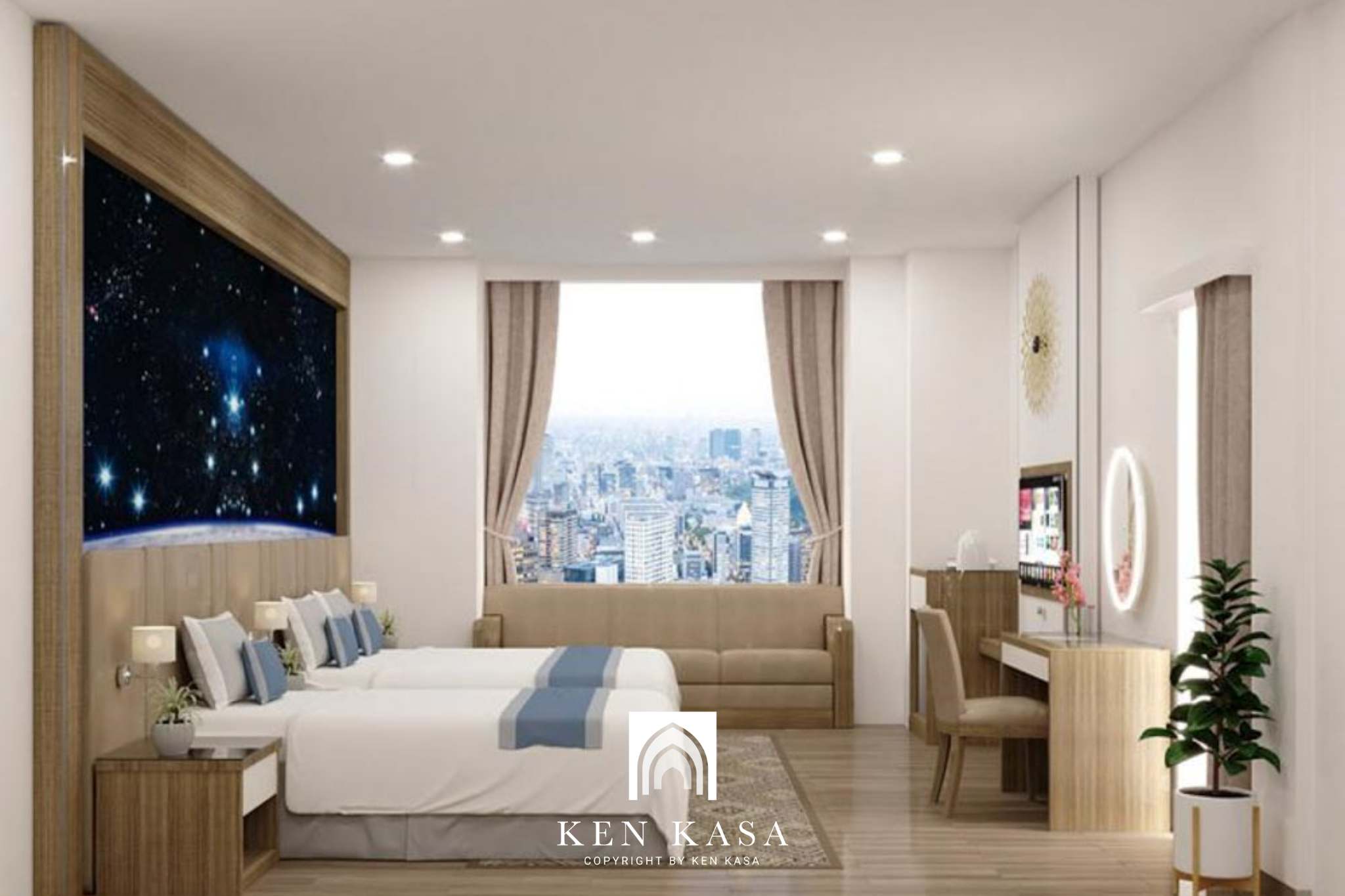 Màu sắc khi thiết kế phòng ngủ khách sạn hiện đại 